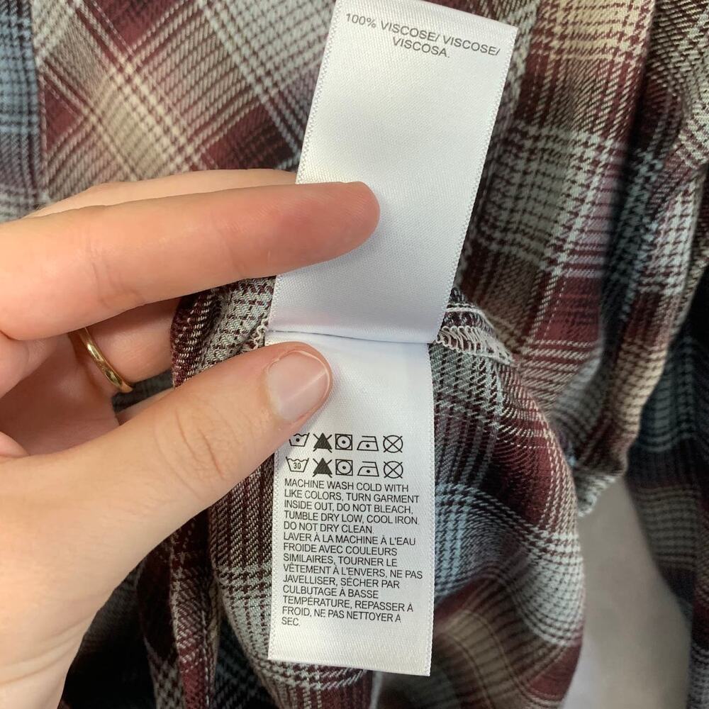 Lucky Brand Plaid Button Front Collared Shirt NWT Women's Sz S Multicolor Casual - Picture 7 of 8